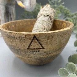 Wooden Bowl for Offerings and Rituals - The Four Elements - 11x7cm