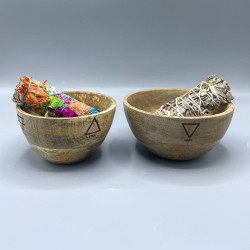 Wooden Bowl for Offerings and Rituals- Tree of Life - 11x7cm