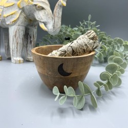 Wooden Bowl for Offerings and Rituals - Three Moons - 11x7cm