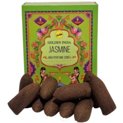 Incense Cones Reflux Jasmine - Golden India - Pack of 12 cones