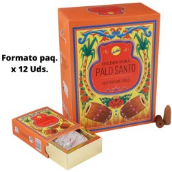 Coni di incenso Palo Santo Backflow - Golden India - Confezione da 12 coni