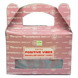 Cones de refluxo SATYA Positive Vibes - Positive Vibes - Blackflow Dhoop Cones - Caixa com 24 cones