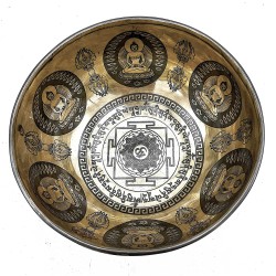 Bol tibetano curativo grabado - 21 cm - Om & Buda