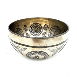 Engraved Tibetan Healing Bowl - 16cm - Buddha Bodhi Tree