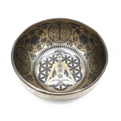 Engraved Tibetan Healing Bowl - 16cm - 7 Chakra