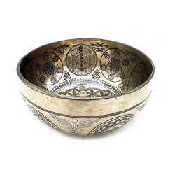 Engraved Tibetan Healing Bowl - 16cm - 7 Chakra