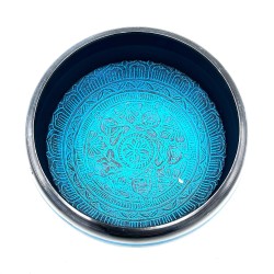 Earth Dust Bowl - Blue Mantra Five Buddhas - 16cm