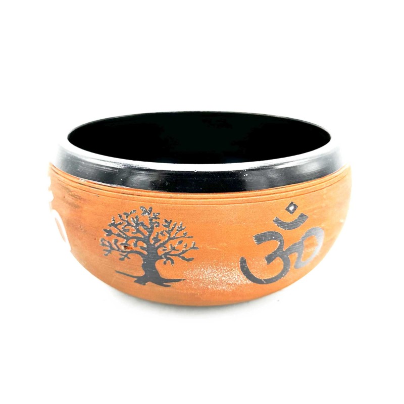 Ground Bowl Powder - Om Buddha Clay - 16cm-TIBETAN BOWLS-HOSTENATURA