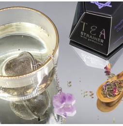 Colador de té de piedras preciosas - Racimo de amatista - Serenidad y Calma