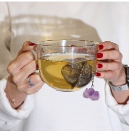 Colador de té de piedras preciosas - Racimo de amatista - Serenidad y Calma