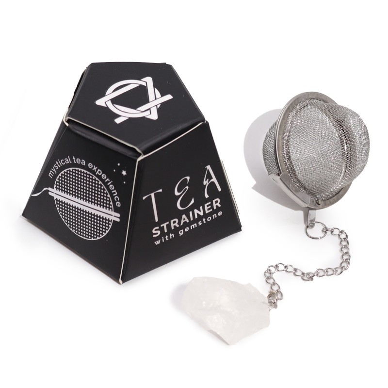 Gemstone Tea Strainer - Rock Quartz - Balance-TEA STRAINER WITH GEMS-HOSTENATURA