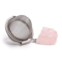 Colino da tè con pietre preziose - Quarzo rosa - Amore