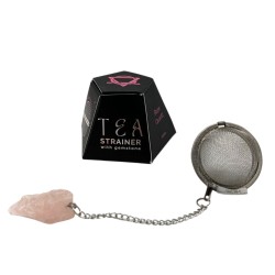 Colador de té de pedras preciosas - Cuarzo rosa - Love