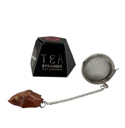 Colador de té de piedras preciosas - Jaspe rojo - Felicidad