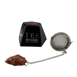 Gemstone tea strainer - Red Jasper - Happiness