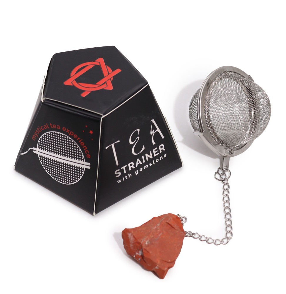 Colador de té de piedras preciosas - Jaspe rojo - Felicidad