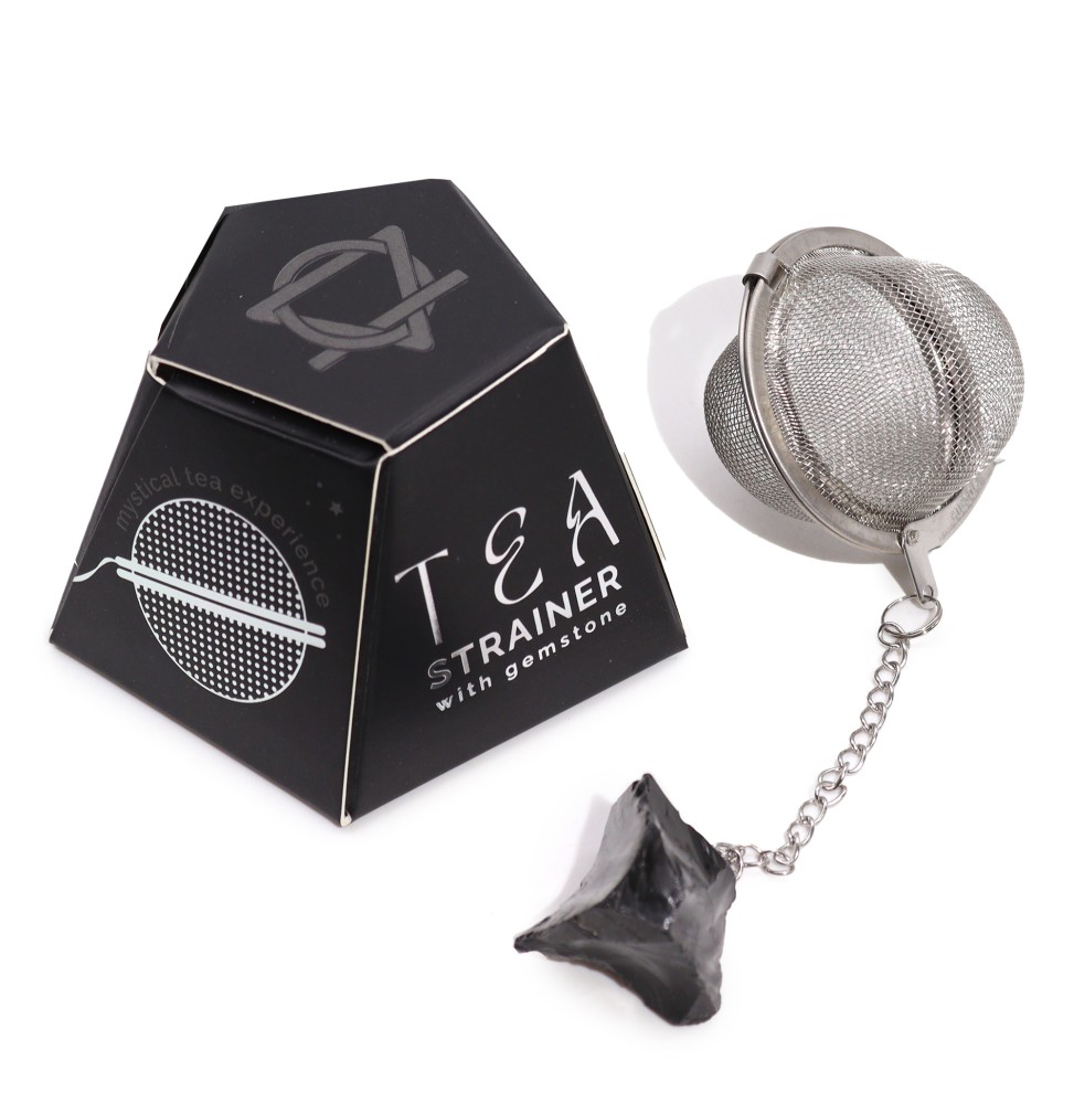 Colador de té de piedras preciosas - Obsidiana negra - Protección