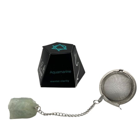 Colador de té de piedras preciosas - Aguamarina - Claridad Mental