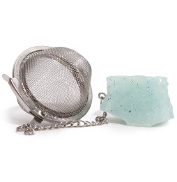 Colador de té de piedras preciosas - Aguamarina - Claridad Mental