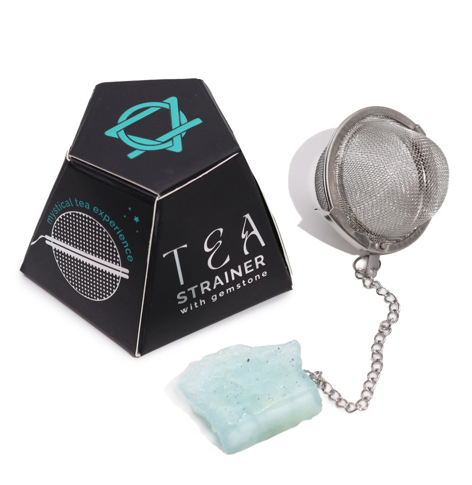 Colador de té de piedras preciosas - Aguamarina - Claridad Mental