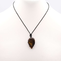 Interlocking Gemstone Teardrop Pendant - Tiger's Eye