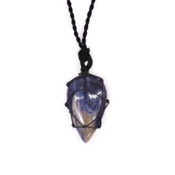 Pendentif en forme de larme de pierre précieuse imbriquée - Sodalite