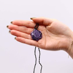 Pendentif hexagonal en pierres précieuses imbriquées - Lépidolite