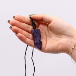 Flat Point Pendant with Gemstones - Amethyst