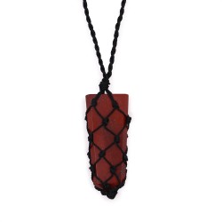 Flat Toe Pendant with Interlocking Gemstones - Red Jasper