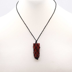 Flat Toe Pendant with Interlocking Gemstones - Red Jasper