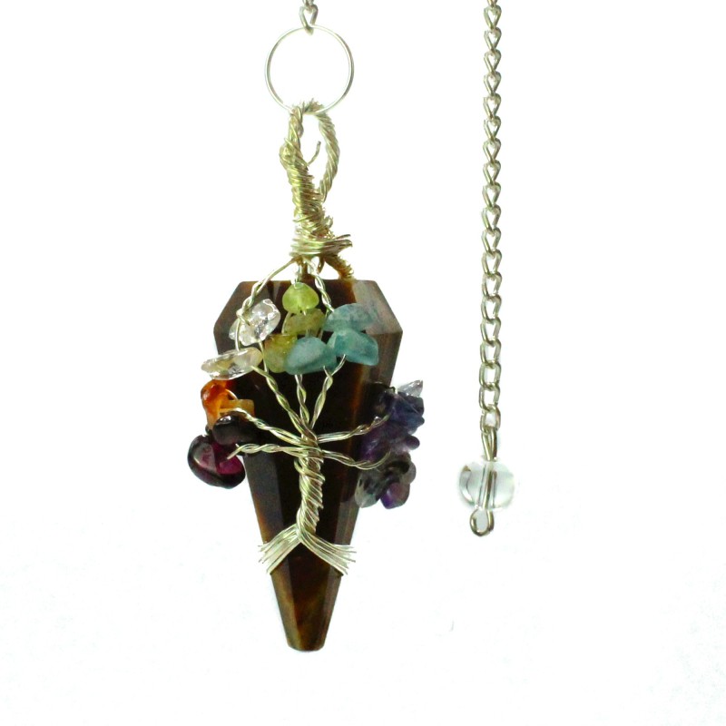 Magic Pendulum - Seven Chakras - Tiger's Eye-SPECIAL MAGIC PENDULUMS-HOSTENATURA