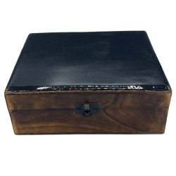 Large Glazed Ceramic Box - 20x15x7.5cm - Black