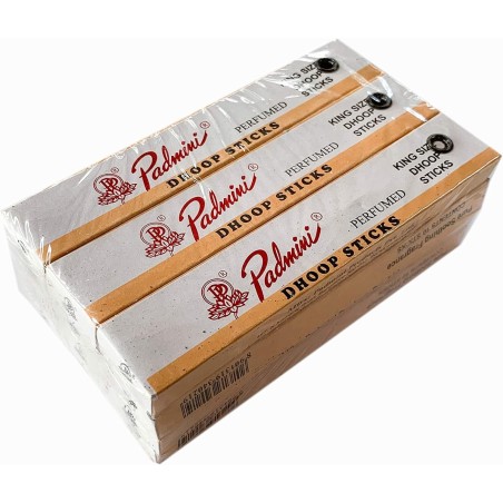 Incienso Padmini Dhoop Sticks Padmini 11 centímetros - Tamaño Grande - Pack de 12 cajetillas