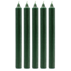 Ensemble de bougies de table de couleur unie - Paquet de 21 - Rustique Holly Green