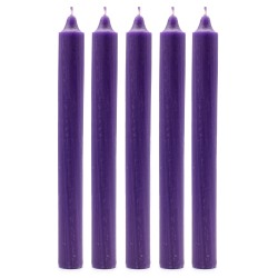 Conjunto de velas de mesa de cor sólida - pacote de 21 - violeta rústico