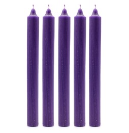 Juego de Velas de Mesa de Color Sólido - Pack de 21 - Violeta Rústico