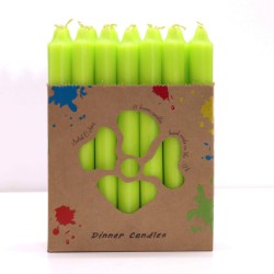 Set di candele da tavolo in tinta unita - Confezione da 21 - Verde lime rustico