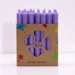 Ensemble de bougies de table de couleur unie - Paquet de 21 - Lilas rustique