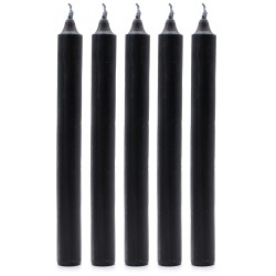 Conjunto de velas de mesa de cor sólida - pacote de 21 - preto rústico