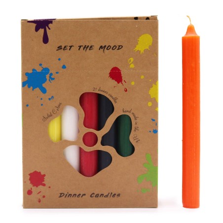 Juego de Velas de Mesa de Color Sólido - Pack de 21 - Mezcla de 7 Colores Surtidos