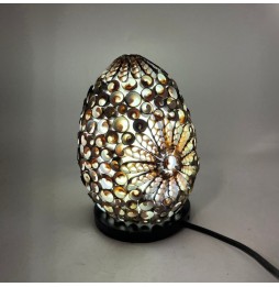 Lámpara Boho - Concha de Mar - Ovalado - 15cm - Color Chocolate