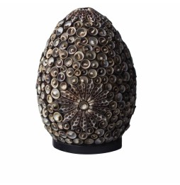 Lámpara Boho - Concha de Mar - Ovalado - 20cm - Color Chocolate