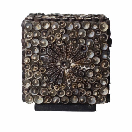 Lámpara Boho - Concha de Mar - Cuadrado - 15cm - Color Chocolate