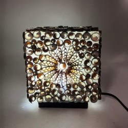 Lampa Boho - Muszla Morska - Kwadrat - 15cm - Kolor Czekoladowy