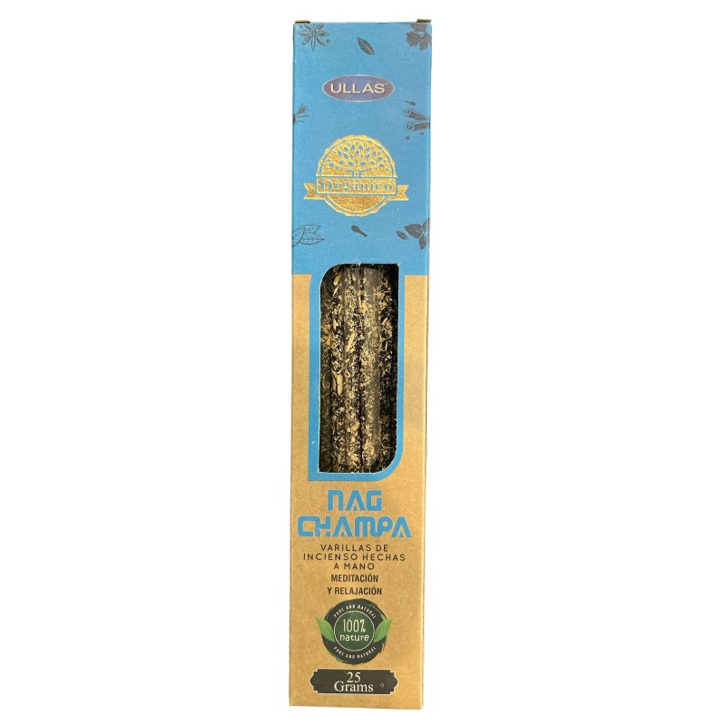 Encens Nag Champa Bio - ULLAS - Fait main - 25gr - Fabriqué en Inde - 100% Naturel-ENCENS BIO ULLAS-HOSTENATURA