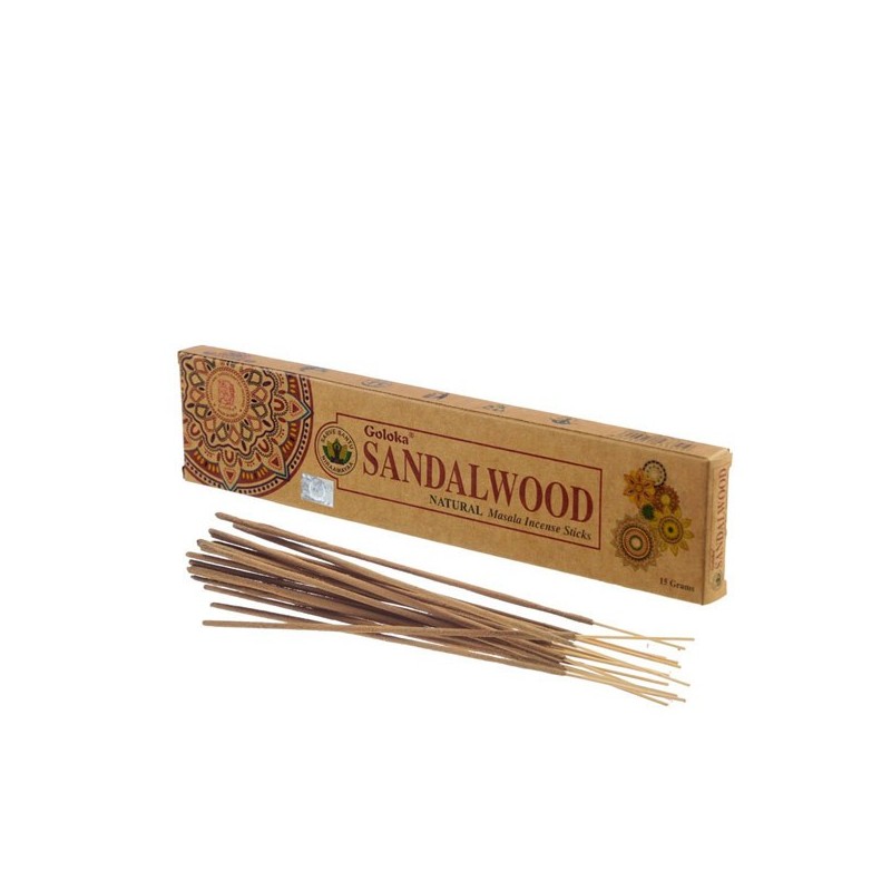 GOLOKA Sandelhoutwierook - Sandelhout - Natuurlijke Masala-wierook - 1 doosje van 15gr-GOLOKA-HOSTENATURA