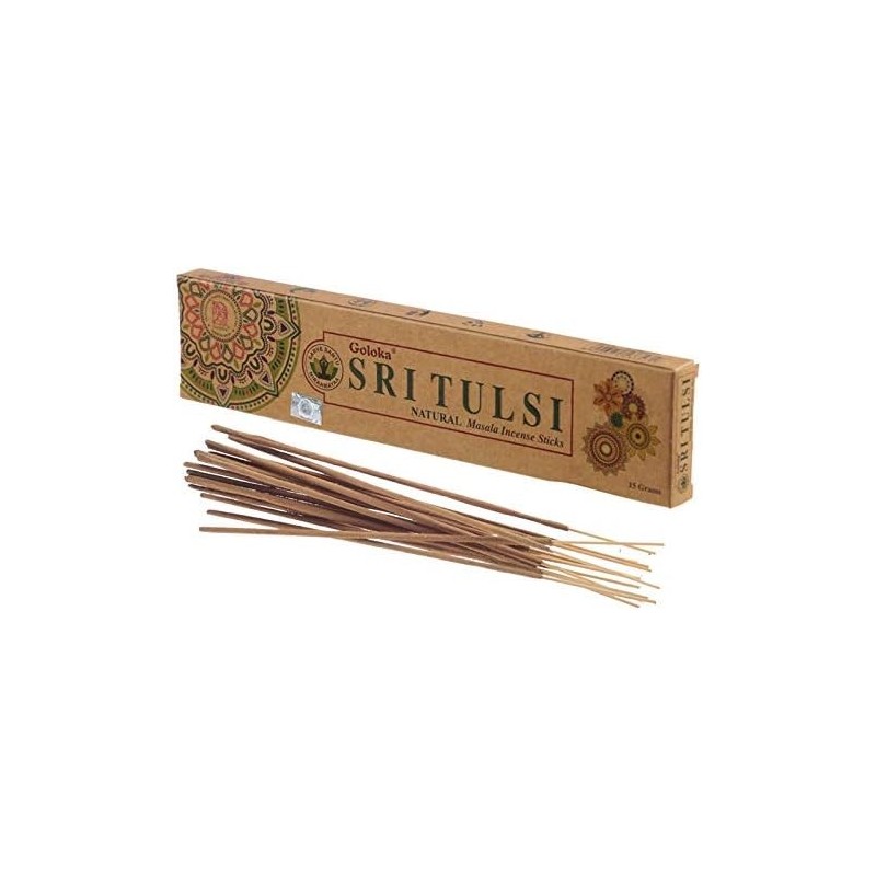 GOLOKA Sri Tulsi Bio Räucherstäbchen Räucherstäbchen - Natürlicher Masala Weihrauch - 1 Packung à 15gr-GOLOKA Räucherstäbchen-HOSTENATURA