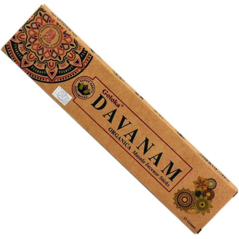 GOLOKA Organic Davanam Incense - Natural Masala Incense - 1 box of 15gr-GOLOKA INCENSES-HOSTENATURA