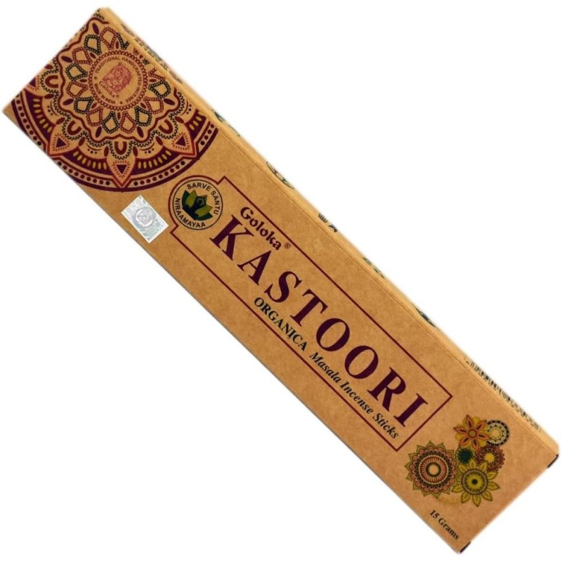 GOLOKA Encens Orgànic Kastoori - Natural Masala Incense - 1 paquet de 15gr-INCENSOS GOLOKA-HOSTENATURA