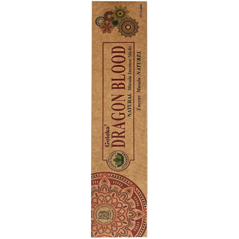 GOLOKA Incenso Biologico Sangue di Drago - Sangue di Drago - Incenso Masala Naturale - 1 scatola da 15gr-INCENSI GOLOKA-HOSTENATURA